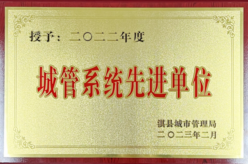 2022年度城管系统先进单位